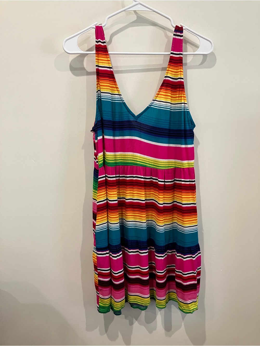 Show Me Your MuMu Vacation Multicolor Striped V-Neck Emme Tank Dress